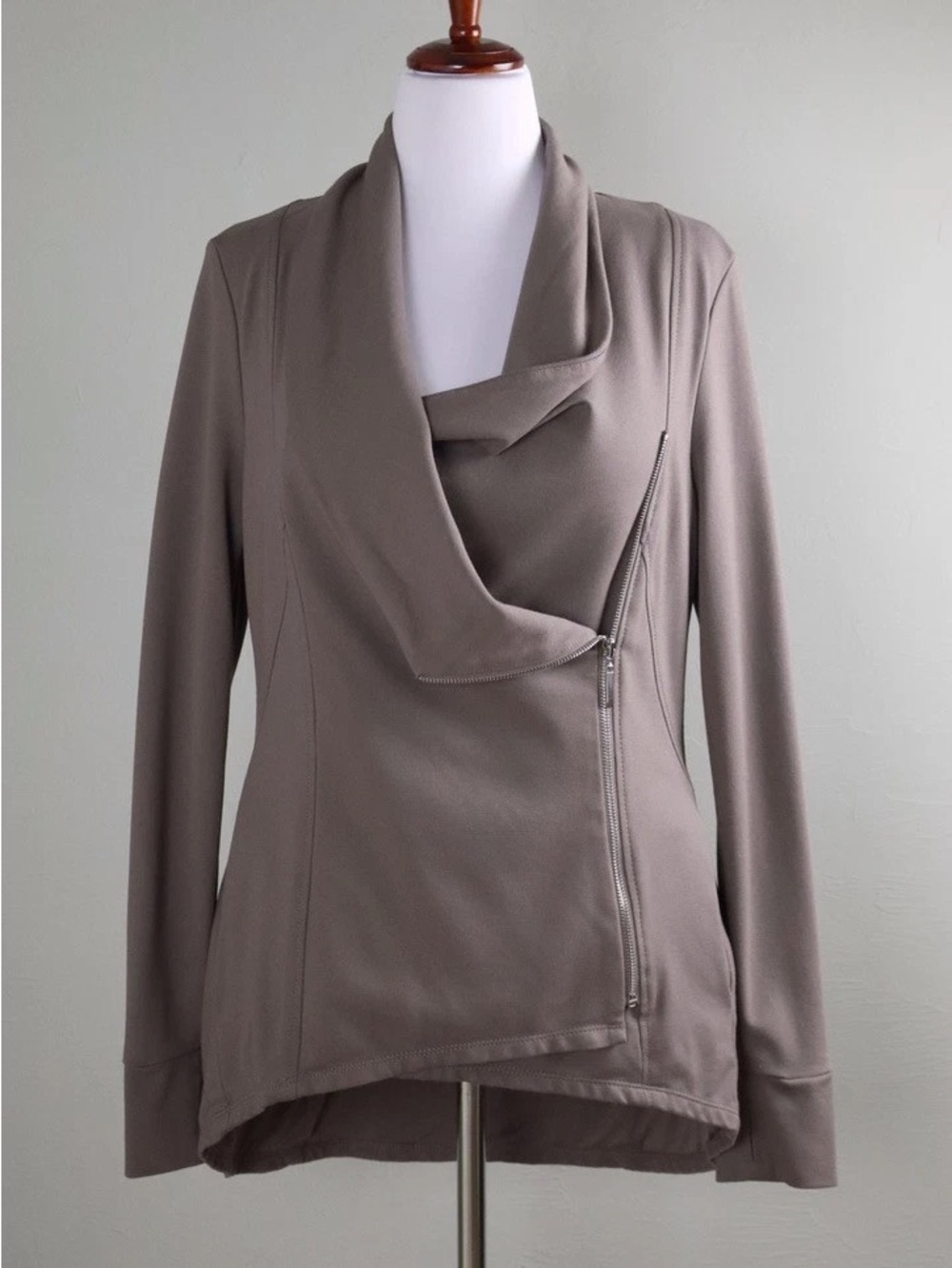 White House Black Market asymmetrical cowl-neck jacket sz 4 - Picture 1 of 15